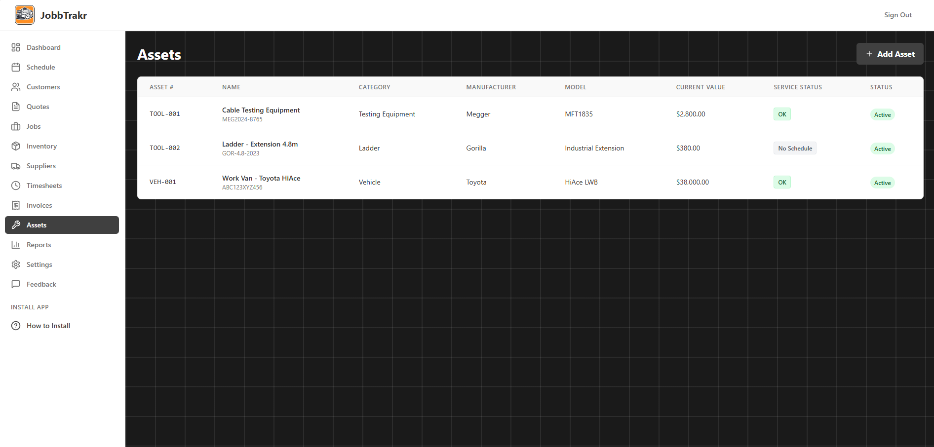 JobbTrakr Asset Management